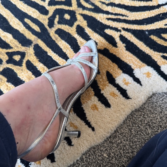 Women's Silver Strappy Sandals - Picture 7 of 7